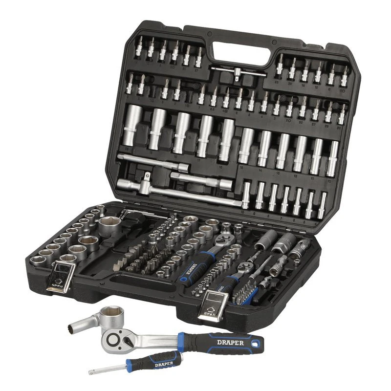 Draper 171 Pieces HI-TORQ Metric Socket Set, 1/4", 3/8" & 1/2" Sq. Dr. Set 3 Draper 171 Pieces HI-TORQ Metric Socket Set, 1/4", 3/8" & 1/2" Sq. Dr. Set