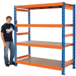 Clarke CS41000BO 1000kg Heavy Duty Boltless Shelving (Blue & Orange)