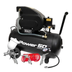 Sealey SAC5020APK Compressor 50L Direct Drive 2hp With 4pc Air Accessory Kit