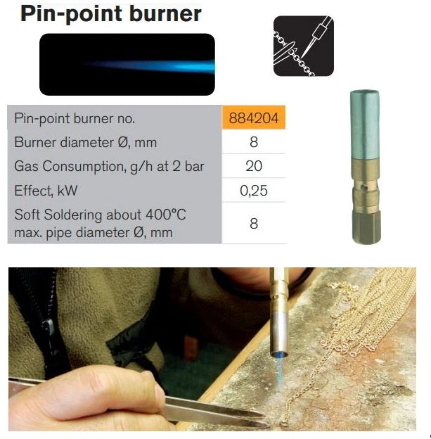 Sievert 8mm Pin Burner For Soft Soldering And Brazing - 884204 4 Sievert 8mm Pin Burner For Soft Soldering And Brazing - 884204 - Image 2