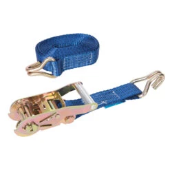 Silverline 786547 Ratchet Tie Down Strap J-Hook 6m X 38mm - Rated 1500kg Capacity 3000kg