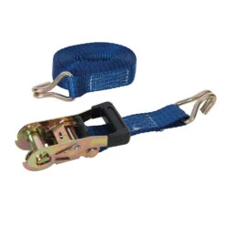 Silverline 346857 Rubber-Handled Ratchet Tie Down Strap J-Hook 6m X 38mm - Rated 1500kg Capacity 3000kg