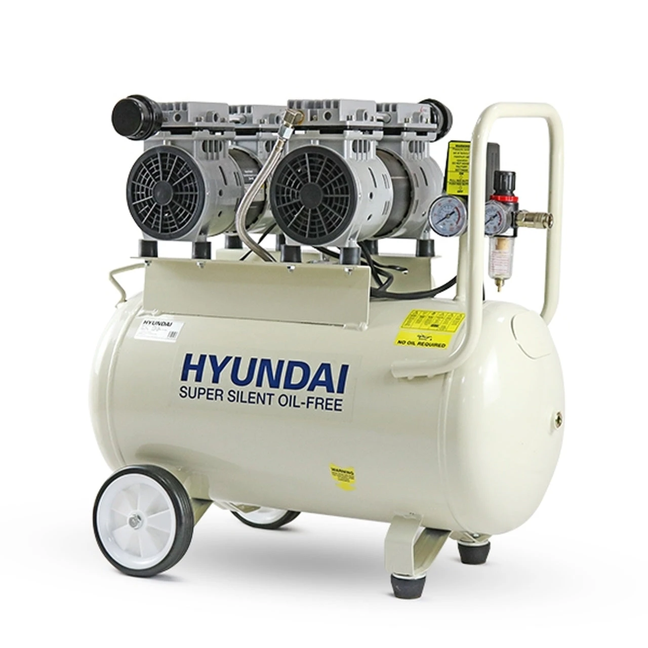 Hyundai HY27550 50 Litre Oil Free Air Compressor, 11CFM/100psi, Low Noise - 2hp 3 Hyundai HY27550 50 Litre Oil Free Air Compressor, 11CFM/100psi, Low Noise - 2hp