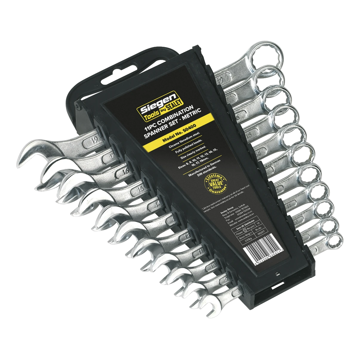 Sealey S0400 Metric Combination Spanner Set, 11 Pieces 3 Sealey S0400 Metric Combination Spanner Set, 11 Pieces