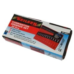 Neilsen CT0441 Spanner Set-25 Piece 6-32mm Full Polish Finish, Silver -tool th41518273235CT0441 pack