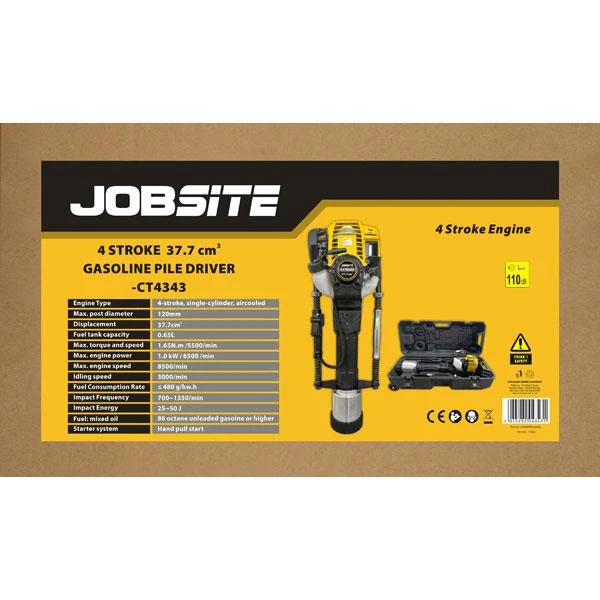 Jobsite 4343 Petrol / Gasoline Pile Driver 37.7cc 4-stroke 120mm 5 Jobsite 4343 Petrol / Gasoline Pile Driver 37.7cc 4-stroke 120mm - Image 3