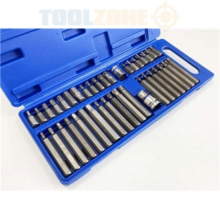 Toolzone 40Pc Hex/ Torx/ Spline Bits In Case - 4, 5, 6, 7, 8, 10 And 12mm - T20, T25, T30, T40, T45, T50, T55 3 Toolzone 40Pc Hex/ Torx/ Spline Bits In Case - 4, 5, 6, 7, 8, 10 And 12mm - T20, T25, T30, T40, T45, T50, T55